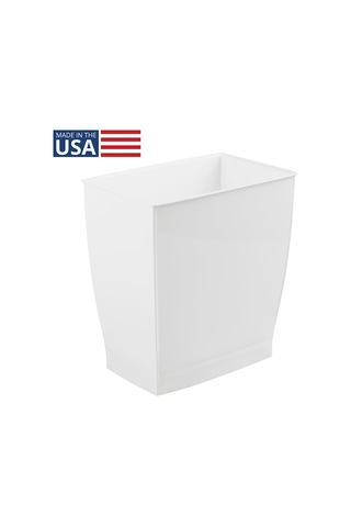 Lexroo White - Mono Wastebasket Trash Can - Rectangular, White Çok Renkli