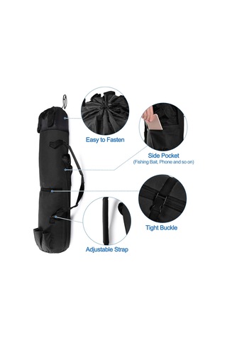 Xindoker Siyah Dış Mekan Balıkçılık Çantası, 600d Oxford Kumaş, Su Geçirmez, 5 Adet Kamış Ve Makine Taşıma Kabiliyeti, Çok Fonksiyonlu Envanter Saklama Çantası
