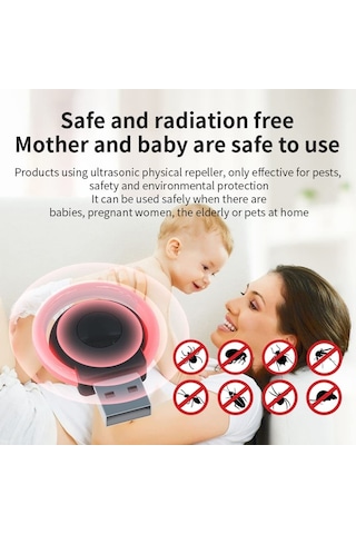 Cbtx Atmosfer Işığı İle USB Araba Fare Ultrasonik Sivrisinek Böcek Kovucu Siyah