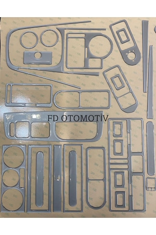 Volkswagen Bora / Gümüş Gri / Full Set Torpido Konsol Kaplama