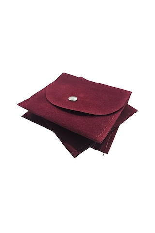 Kadife Süet Zarf Kese Bordo 50 Adet 8x10 Boy Takı, Altın Kesesi Çıtçıtlı