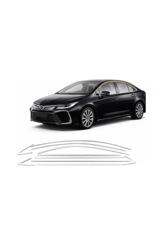 Niken Toyota Corolla Cam Çerçevesi Kenar Çıtası Krom Tamtur 2019+ 12 Parça