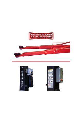 Worldforce 5500 Kg Lift Hidrolik Sistem Tam Otomatik Ağır Vasıtalara Uyumlu 3 Teleskopik Kol 380v 3,2kw Oto Lift