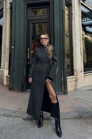 Antrasit Uzun Belden Oturtma Premium Kaban - 2825 Antrasit