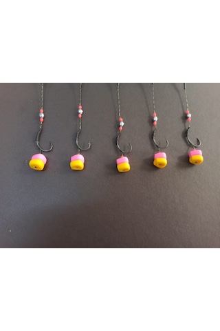 Sazan Rig Küspe Aparatlı Çift Renkli Mısır Rig Takımı 5’li Set