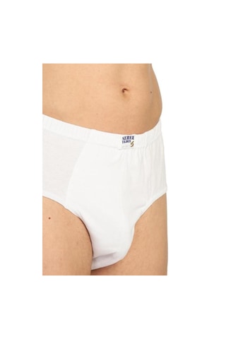 Yıldızı Beyaz 6'lı Paket %100 Pamuk Erkek Slip Külot 0005 Beyaz