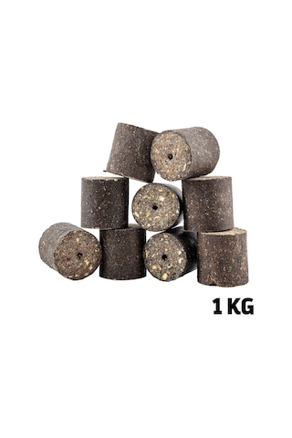 6-8 Saat Dayanıklı Süper Sazan Yemi - Delikli Küspe - Ayçiçek - Silindir - 1 Kg Paket