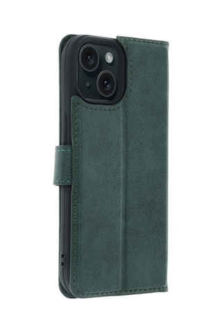 Newface - 123 - Apple Apple iPhone Uyumlu 15 Trend S Plus Kapaklı Kılıf - Glblseme - - Yeşil