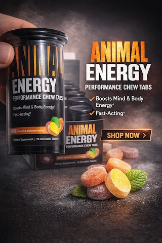 Universal Nutrition Animal Energy Preworkout Boosts Mind 16 Chews X 9 Bottle Karışık