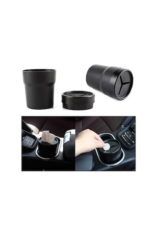 Kapaklı Araba Çöp Kutusu, Mini Otomatik Çöp Kutusu Sızdırmaz Araç Çöp Kutusu, Araba, Ev, Ofis, Mutfak İçin Konsol Veya Kapıda Bardak Tutucuya Uygun