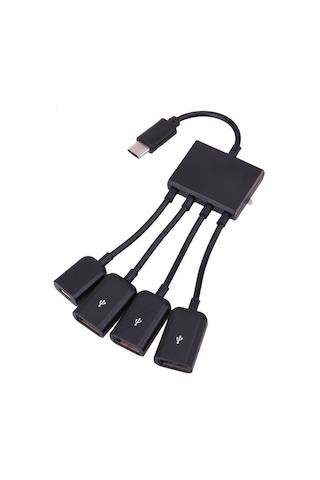 Type C Otg Hub 3 Port Usb 2.0 Çoklayıcı Hub + Mikro Usb Şarj Girişi