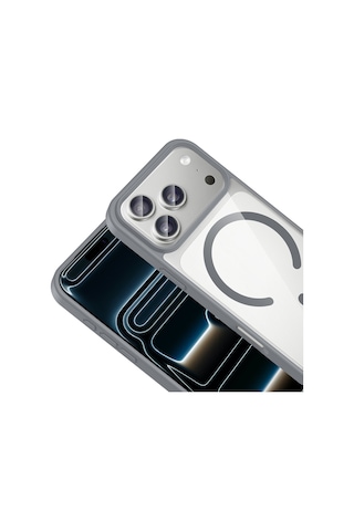 Apple Uyumlu iPhone 17 Pro Max Kılıf M-safe Wireless Şarj Özellikli Silikon Zore Ege Kapak Turuncu
