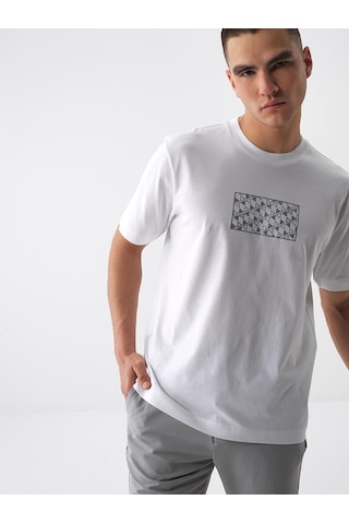 Xint Beyaz Pamuk Dokulu Regular Fit Tişört 502195
