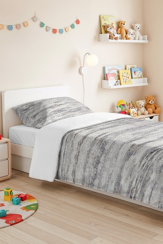 Gri Modern Genç Odası Tek Kişilik Pike Takımı-çizgili Antrasit Beyaz 160x220cm Kapitone Yatak Örtüsü Beyaz