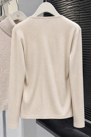 Makentmoda Bej Yakası Çıtçıtlı Kaşkorse Patlı Bluz Body Çok Renkli