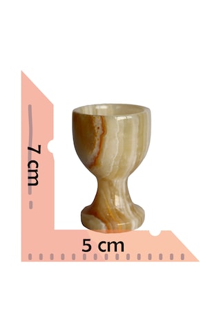 Bal Oniks Doğal Taş Yumurta Kadehi Seti El Yapımı Dekoratif 2 Li / 6 Lı Takım, Şık Ev Aksesuarı Bej