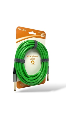 Fully 5metre 6.3mm Erkek-erkek Mono Gitar Kablo - Yeşil