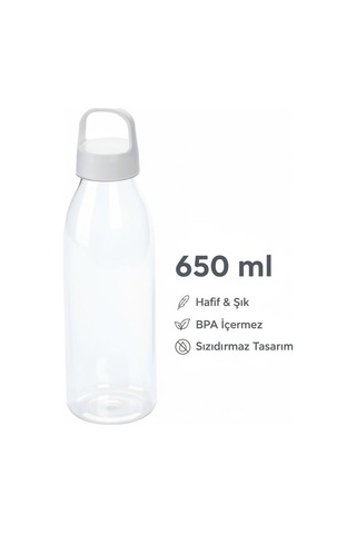650 Ml Doa Su Matarası - Bpa Free Pet Spor Matara Beyaz Kapak Çok Renkli