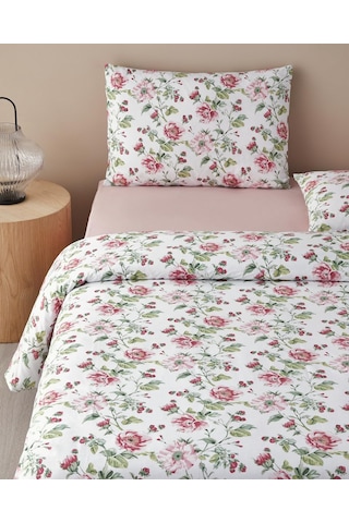Lexroo Sparkling Flowers Çift Kişilik Nevresim Takımı Yeşil