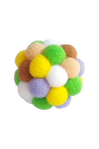 Mixpet Renkli Ponpon Top Kedi Oyuncağı 7 CM