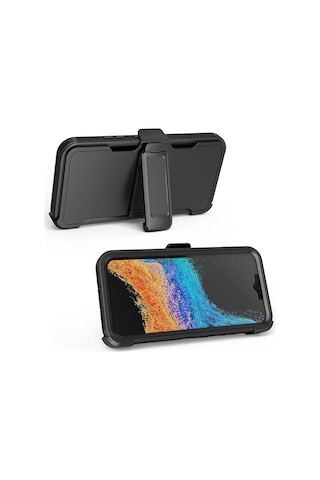 Zore Galaxy Uyumlu Xcover7 Pro Kılıf Double Clip Kapak - Siyah Siyah