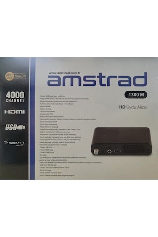 Amstrad 1300M Hem Hd Hem Scart Çıkışlı Usb'li Kasalı Mini Uydu Alıcısı