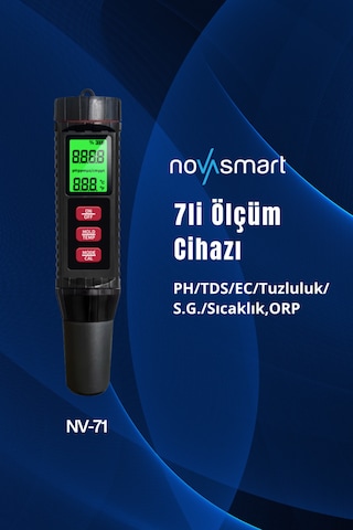 Nv-71 7 Li Ölçüm Cihazı Ph Ec Tds Tuzluluk Orp S.g. Sıcaklık Ölçer Su Analiz Test Cihazı Dijital Ph Metre