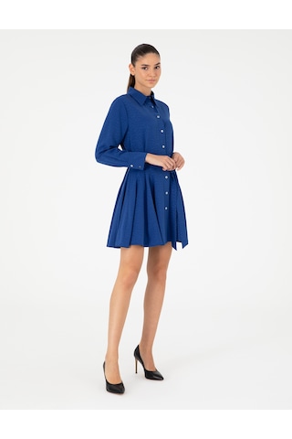 Pierre Cardin Kadın Saks Elbise Dokuma 50292931-vr045 Saks