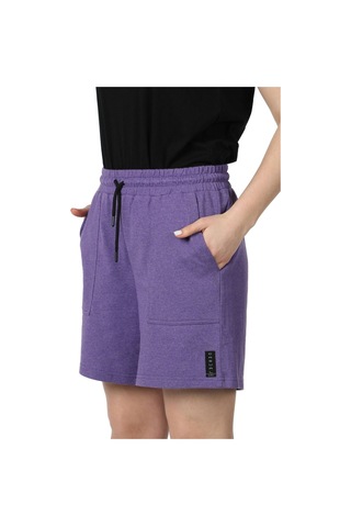 Defys Kadın Beli Lastikli Cepli Etiket Detaylı Regular Fit Şort Mor - 527882928 Mor
