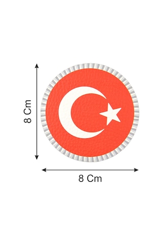Türkiye Bayrak Yuvarlak - Cırt - Patch - Peç - Arma - 8 Cm Kırmızı