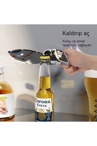 Soulader Şık Kuş Figürlü Metal Şişe Açacağı - Pratik Ev Bira Ve Konserve Açma Aleti Beyaz
