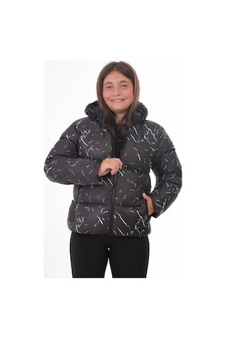 Kız Çocuk Siyah Çıkabilir Kapüşonlu Su Ve Rüzgar Geçirmez Cepli Kışlık Şişme Mont Siyah