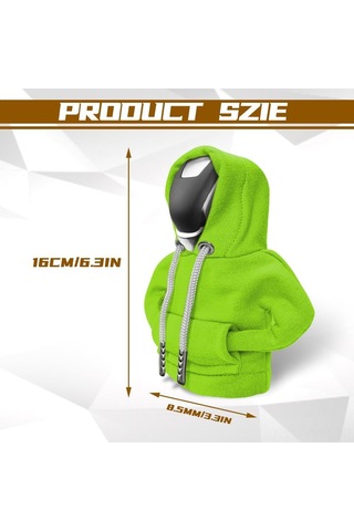 Geeksen Araba Vites Kolu Koruyucu Kılıfı - Hırka Desenli İç Dekor Aksesuarı Yeşil Renk