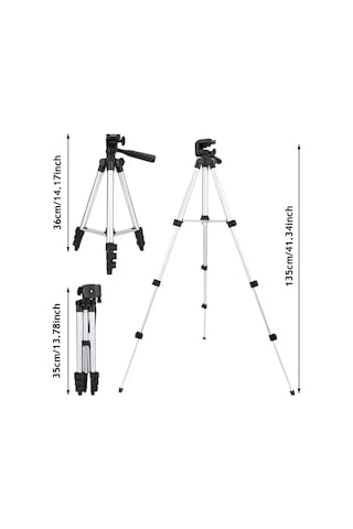Thentech Kamera Telefon Uyumlu 135cm Profesyonel Tripod