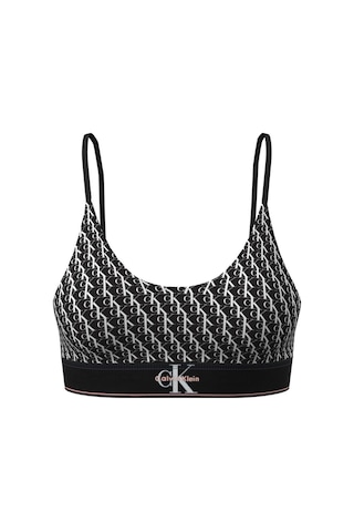 Calvin Klein Kadın Pamuklu Dolgusuz Logo Desenli Elastik Bel Bantlı Siyah Büstiyer-13462 Siyah