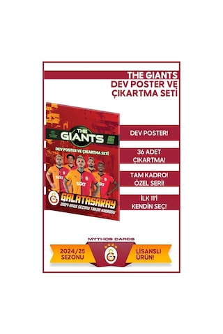 Mythos Cards Galatasaray The Giants 2024/25 Sezonu Dev Poster ve Çıkartma Seti
