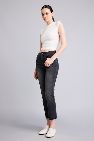 Defacto Yüksek Bel Crop Flare Kesim Bilek Boy Yıkamalı Jean Pantolon G2217ax26aunm36 Antrasit-nm36