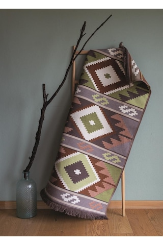 Bigghome Çift Taraflı Kilim, Makinede Yıkanabilir, Modern Desenli, 120 180 Cm, Sa1583b
