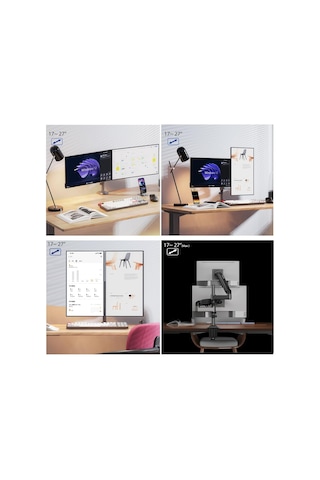 North Bayou Nb H180 Çift Kol 17-35 İnch Amortisörlü 2-9 Kg Profosyonel Monitör Standı