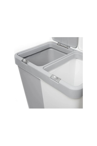 Motek Çok Amaçlı Çift Bölmeli 80 Litre Çamaşır Kirli Sepeti Beyaz