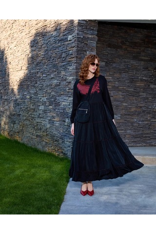 Misswhence Çanta Detaylı Elbise Siyah 37834 Siyah