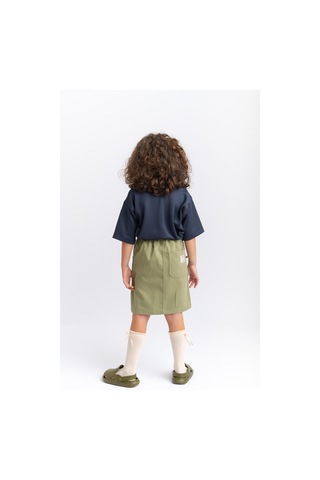 Oliventhekid Gabardin Kız Çocuk Etek Yeşil Yeşil