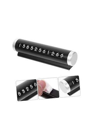 Metal Kasa Araç İçi Park Telefon Numaratörü Çevirmeli Oto Cam Fosforlu Parkmatik Kart