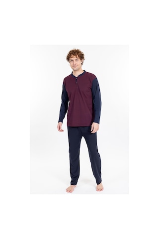 Erkek 1004 Jakarlı Süprem Pijama Takımı Bordo Bordo