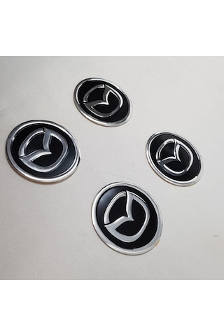 Jant Göbeği Arma Mazda 60Mm Aluminyum 4Lü Set Siyah Tip