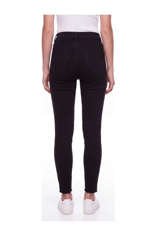 CEMO Kadın Yüksek Bel Taş İşlemeli Skinny Jean Pantolon Siyah