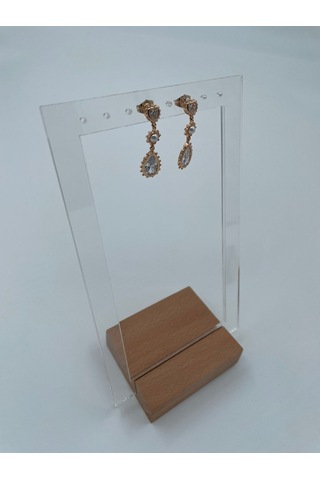 Xbaby Kalpli,incili,taşlı Su Damlası Çelik Gold Küpe Gold