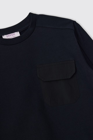 Panço Erkek Çocuk Bisiklet Yakalı Lacivert Sweatshirt 2621bk08018