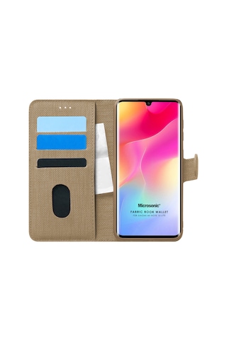 Microsonic Xiaomi Mi Note 10 Lite Kılıf Fabric Book Wallet