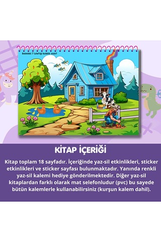 Tekrar Kullanılabilir Stickerlı Yaz-sil Etkinlik Kitabım 1. Kitap